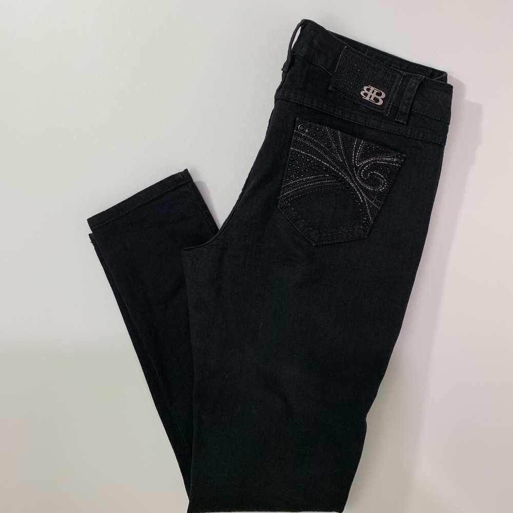 2b Bebe 31 black jeans skinny jewel embellished